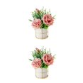 thumbnail image 3 of kurtrusly Artificial Flowers With Vase Add Of Color And Style To Any Room Indoor rose powder 2Set, 3 of 6