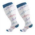 thumbnail image 1 of BYHONG Chaussettes pour Femmes Femmes Mode Imprimées Grande Taille Sport Chaussettes de Compression Chaussettes Mi-Mollet Chaussettes de Compression Belles Jambes Chaussettes Extensibles Chaussettes de Course Femmes Blanc TTG, 1 of 2
