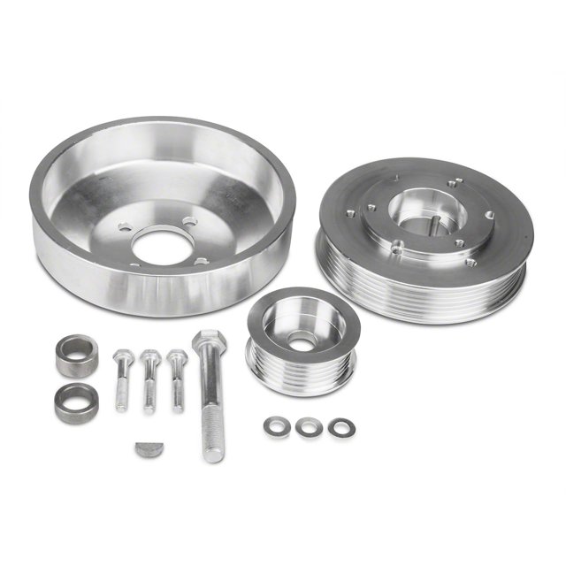 SR Performance Underdrive Pulleys Kit in Polished Durable Aluminum Fits Mustang GT 1996-2001 Through Mid-2001