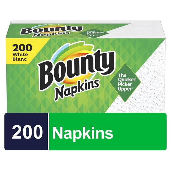 Bounty Serviettes de Table en Papier, Blanches, 200 Serviettes