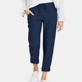 thumbnail image 2 of Birdeem Womens Solid Color Drawstring High Waist Pocket Loose Large Size Cotton Casual Pants, 2 of 6