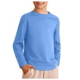 thumbnail image 1 of WUANDIXFA T-Shirts à Manches Longues pour Garçons pour Enfants Décontractés Enfants Garçons Automne Coton T-Shirts à Manches Longues à Col Rond T-Shirts Hauts Bleu Clair, 5-6 Ans, 1 of 4