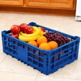 thumbnail image 2 of Yiwa Foldable Plastic Storage Crate, Heavy Duty Reinforced Walls, Stackable Multi-Purpose Milk Crate for Office, Kitchen, and Garage, 2 of 8