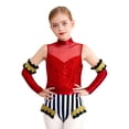 thumbnail image 1 of Hansber Girls Ringmaster Tamer 2 Pcs Set Sleeveless Sequins Mock Neck Leotard with Figure Gloves Red 14, 1 of 7