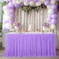 thumbnail image 1 of Kadlawus Tulles Table Skirt, Wedding Birthday Banquet Decorative Table Skirt, Ruffled Transparent Tablecloth for Party Dessert Table Decor, 1 of 6