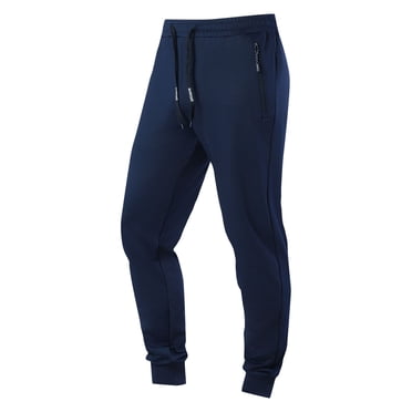 Pisexur Sweatpants for Men High-end Fabric Work Pants for Men Casual Fashion Sport Pocket Elastic Ankle Binding Solid Color Elastic Waist Jogger Pants Dark Blue,L