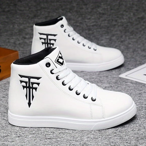 Men's Easily Wiped Clean Skate Shoes With Good Grip, Breathable Lace-up Sneakers, Men's Footwear