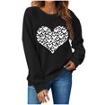 thumbnail image 2 of Chemise de Saint-Valentin pour Femmes 2024 Col Rond Chemises Décontractées Cœur d'Amour Graphiques Tees Manches Longues Amples Pull Tops Mode Vacances T-Shirt, 2 of 4