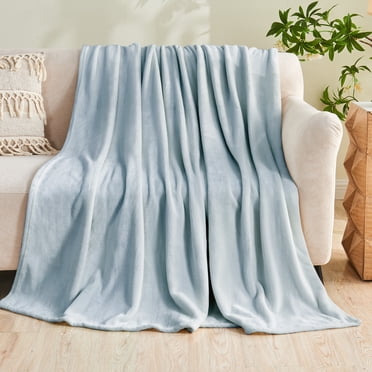 Gogreen Couverture en Flanelle Douillette Imprimée - Couverture Jetée pour Lit pour la Décoration de la Maison - Ultra Douce, Légère, Jetés en Microfibre (Jeté - 50 Pouces x 60 Pouces, Bleu Pâle)