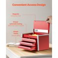thumbnail image 4 of VEVOR Tool Box 8.6-inch Portable Metal Tool Box 3 Drawers Tool Organizer Red, 4 of 9