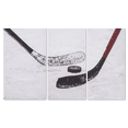 thumbnail image 1 of Bouclair Grey Set of 3 Hockey Printed Canvases, 1 of 2