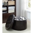 thumbnail image 1 of Convenience Concepts Designs4Comfort Pouf Rond pour Chaussures en Similicuir Noir, 1 of 6