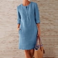 thumbnail image 2 of Ketyyh-chn99 Robes Femmes Fête Robe Évasée à Fleurs Manches Longues Robe Longue Confortable Bleu Clair,G, 2 of 5