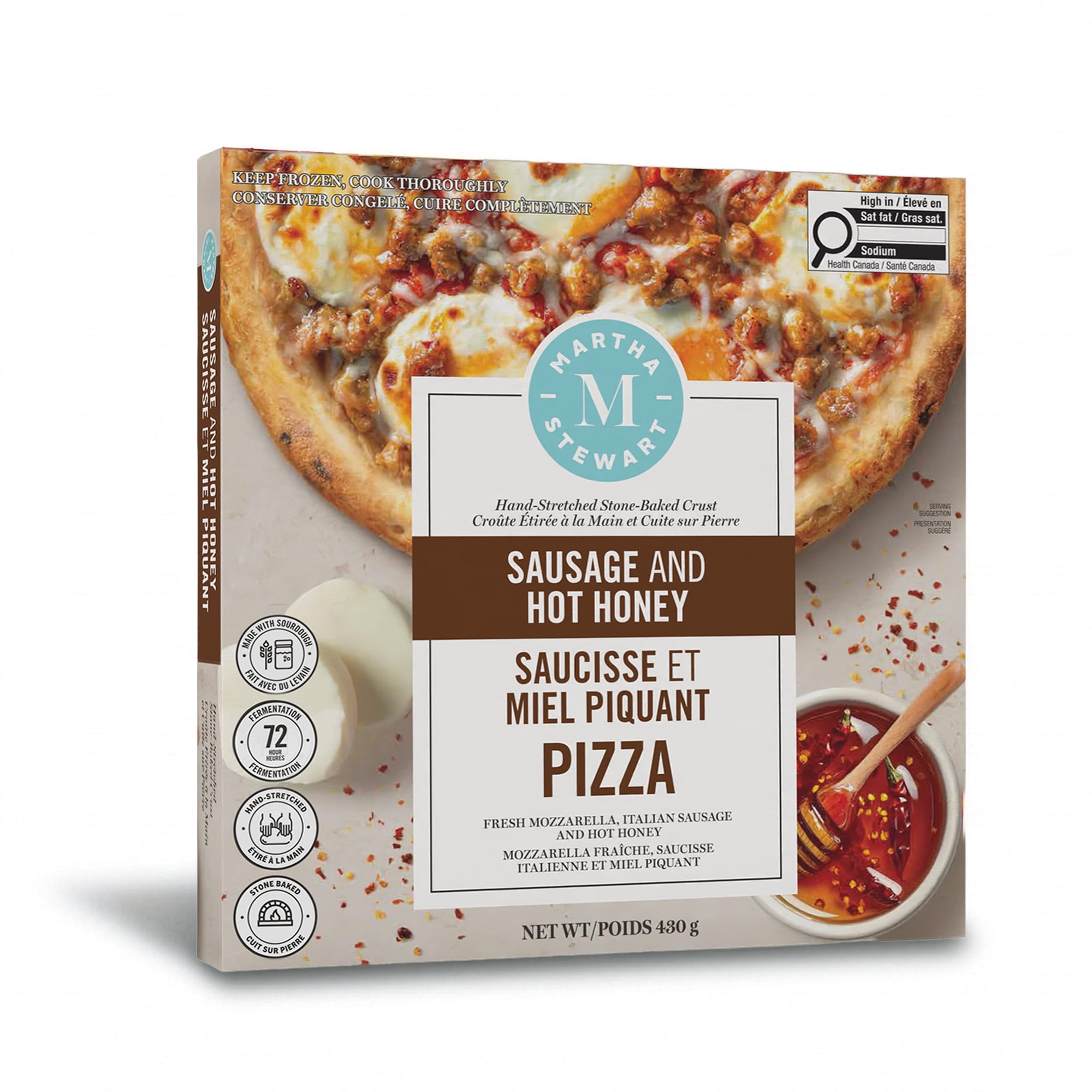 Pizza Martha Stewart à la saucisse et au miel piquant, 430 g