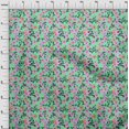 thumbnail image 4 of oneOone Rayon Sea Green Fabric Floral Craft Projects Decor Fabric Printed By The Yard 56 Inch Wide, 4 of 4