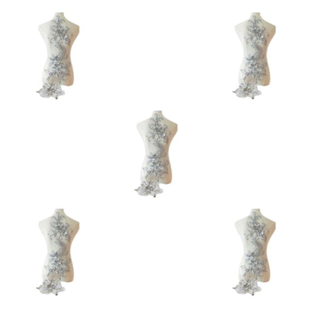 relayinert Belle Robe en Dentelle Florale Applique Patch pour Robes de Mariage Uniques Robe de Mariage Unique Dentelle Applique Gris 5Set