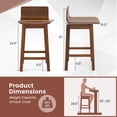 thumbnail image 3 of Costway 24.5" Counter Height Bar Stools Set of 4 with Footrest Solid Rubber Wood Legs, 3 of 10