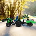 thumbnail image 3 of Gymax 3-in-1 Kids Ride On Excavator Bulldozer 12V Electric Tractor Remote w/ Trailer Green, 3 of 10