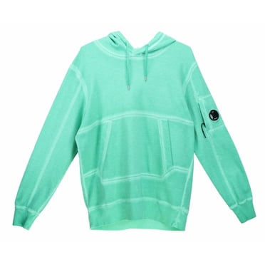 C.P. Company Men's Green Cotton Fleece Hooded Sweatshirt Active Hoody - XL