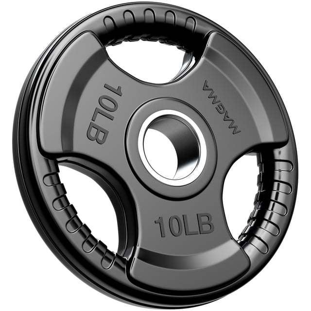 MAGMA Virgin Rubber 2-Inch Cast Iron Olympic Grip Plates, for Strength Training, Weightlifting, Muscle Toning, Weight Loss & Crossfit