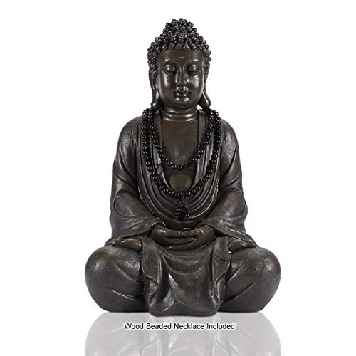 Goodeco Meditating Buddha Statue Outdoor - Large Zen Garden Buddha Sculpture,Indoor/Outdoor Statues Decoration,Decor for Home,Garden,Patio,Deck,Porch Yard Art,Antique Bronze (17 inch)