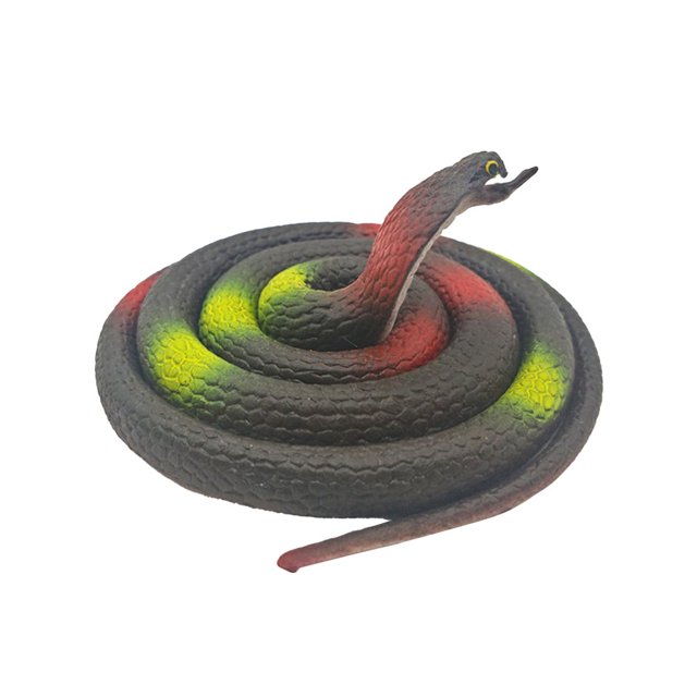 Creative Tricky High Simulation Toy 31.5in Snake Soft Glue Scary Whole Person Rubber Animal Fake Snake Risso‘s Cobra