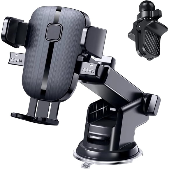 delpattern 3 in 1 Cell Phone Holder for Car, Universal Dashboard,Windshield Car Mount and Car Phone Holder for All Cell Phones,Samsung galaxy, iPhone, Black