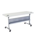 thumbnail image 3 of Pemberly Row 24x60" Plastic Flip-N-Store Training Table in Speckled Gray, 3 of 7