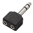 thumbnail image 1 of 6.35mm Male Adapter to Dual 3.5mm Stereo Jack Female Socket Splitter Connector, 1 of 1
