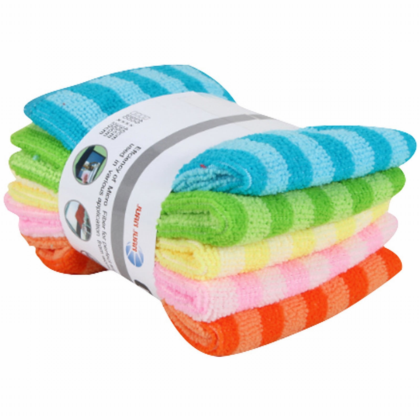 Binwennn Kitchen Towels Polyester Baking Towels Bread Striped Non Oiled Multifunctional Microfiber Rag Lazy Dishwashing Hundred Cleaning Cloth Dishwashing Cloth