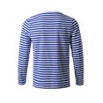 thumbnail image 3 of INSPIRE CHIC T-shirt à Manches Longues à Col Rond Rayé pour Homme en Coton, Haut à Enfiler Bleu et Blanc 46, 3 of 7