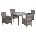 thumbnail image 1 of vidaXL 5 Piece Outdoor Dining Set with Cushions Poly Rattan Grey, 1 of 4