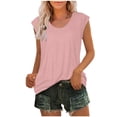 thumbnail image 2 of AherBiu Débardeurs Décontractés pour Femmes T-Shirts d'Été à Col Rond Tendance Sans Manches Coupe Ample Fluides Débardeur, 2 of 6