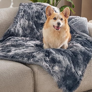 TIMIFIS Fleece Dog Blanket, Throw Blanket for Dog Cats Indoor, Winter Warm Plush Calming Long Faux Blanket for Small Medium Large Dogs Cats, Washable niture Protector Cover(22×39", Dark Gary)
