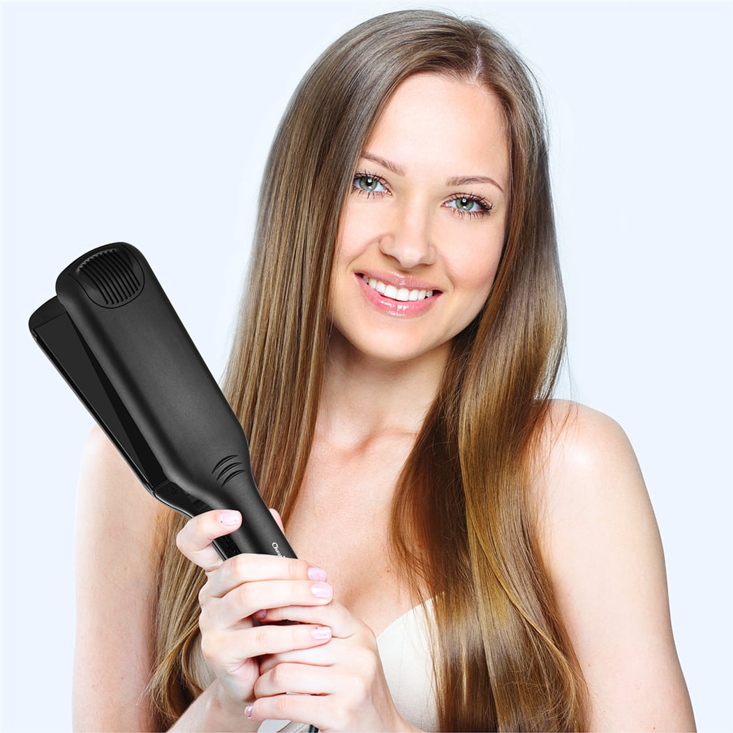 CkeyiN Professional Hair Straightener 2 in 1 Ceramic Flat Iron for Straightening Curling Hair Styling Tool,13-Speed Digital Display 55MM Wide Plate Straightener, wet and dry