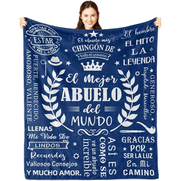 XZYG Cadeaux pour Abuelo Jour du Père Abuelo Couverture Jetée Cadeaux Abuelo de la Part des Petits-Enfants (50*60 Pouces)