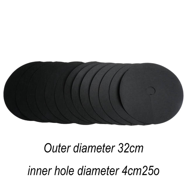 LEFU for 12 Pack Tree Mulch Mats Non-Woven Fabric Plant Protection Discs 32cm Diameter Shrub Guards Weed Barrier Landscape Rings for Garden Yard Outdoor