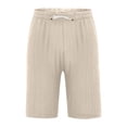 thumbnail image 3 of Plebaso Mens Shorts Summer Beach Shorts with Drawstring Solid Color Lightweight Vacation Pocket Shorts, 3 of 6