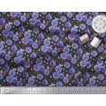 thumbnail image 3 of Soimoi Purple Velvet Fabric American Robin,Insect & Flower Print Sewing Fabric BTY 58 Inch Wide, 3 of 3