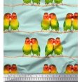 thumbnail image 1 of Soimoi Rayon Fabric Branch & Colorful Parrot Bird Printed Craft Fabric by The Yard 42 Inch Wide, 1 of 3