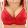 thumbnail image 2 of B91xZ Women's Push Up Wireless Bra Front Closure Plus Size Full Coverage Lace Underwire Racerback Bra,Red D, 2 of 3
