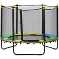 thumbnail image 1 of Qaba Trampoline pour Enfants, Trampoline Intérieur Extérieur avec Filet d'Enceinte, Noir, 1 of 10