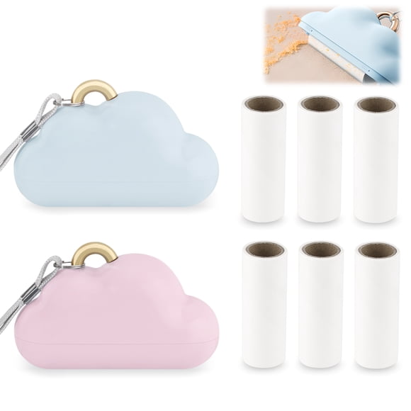 2 Pack Reusable Sticky Lint Rollers for Clothes, Portable Lint Remover with Hand Strap, Lint Roller for Clothes Pet Hair