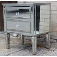 thumbnail image 2 of Wes Mirrored Nightstand, Mirrored Nightstand, Bedroom Nightstand, MDF Nightstand, Mirrored Bedside Table, Silver Nightstand, Two Drawer Nightstand, Living Room Side Table, 2 of 4