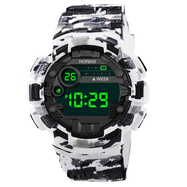 Rvkxad Men's Digital LED Sport Watch, Date Display Outdoor Electronic Watch 50mm Case, Digital Watch, Men's Watch