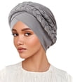 thumbnail image 1 of Milk Silk Hijab Headband Two Tone Solid Color Head Wrap With Design for Everyday Wear and Comfort, 1 of 3