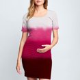 thumbnail image 1 of Ovzne Robes Grande Taille pour Femmes Courbes Robe pour Femme Jupe de Maternité Plissée Imprimée à Manches Courtes Col Rond Mi-Mollet Robe de Vacances Manches Courtes Imprimée C, 1 of 6