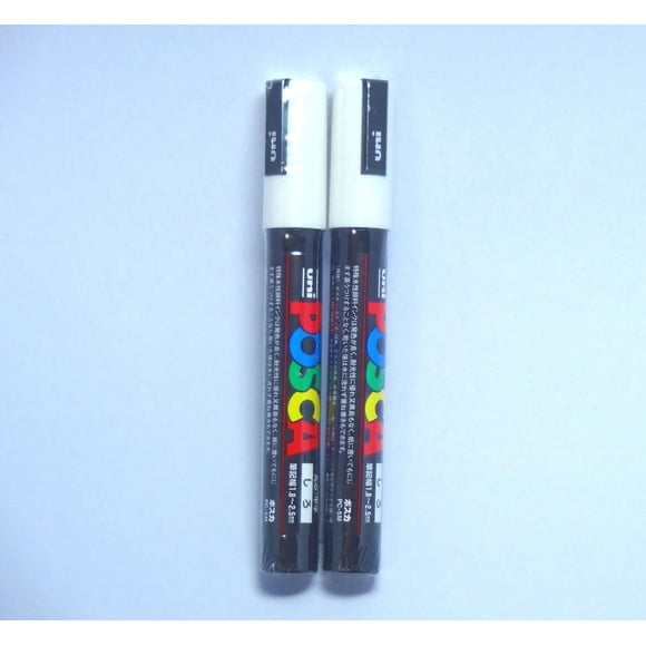 Marqueur de Peinture Uni Posca PC-5M Blanc, 2 Stylos par Paquet (Importation du Japon) [Komainu-Dou Pakage Original]