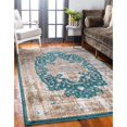 thumbnail image 2 of Unique Loom Aurora Transitional Rectangular Area Rug 9' x 12' Teal/Beige, 2 of 2