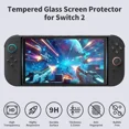 thumbnail image 4 of Switch 2 Case Accessories Bundle for Nintendo Switch2 Kit, Protective Switch Carrying Case with 10 Game Card Slot, Screen Protector Tempered Glass and 8pcs Thumb Grips Caps - Black, 4 of 7